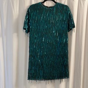 Zara emerald green sequin dress NYE ✨✨ size XS